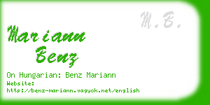 mariann benz business card